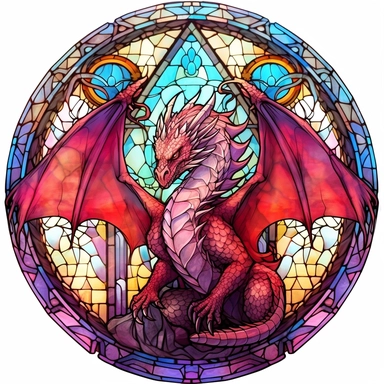 clipart on white background, stained glass dragon, i cant believe how beautiful this is, fantasycore, dragoncore, mysticalcore