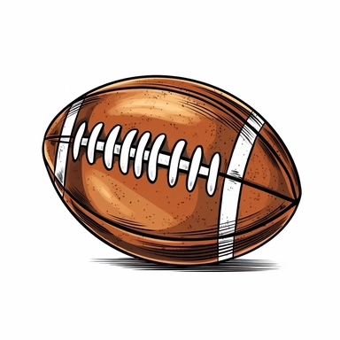 American football ball clip art vector, simple, thick cartoon lines, white background, anime style