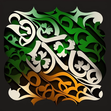 clipart, irish flag beer shamrocks, abstract design, celtic pattern