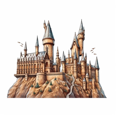 harry potter hogwarts castle, clip art, white background