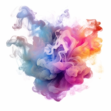smoke multicolored, clipart, intense white and deep pastel colors, dnd, watercolor, no background, isolated on a white background, self contained, well defined edges, by amy sol and magali villeneuve and susan bourdet and ross tran, spaced out, glowy, intricate, 8k