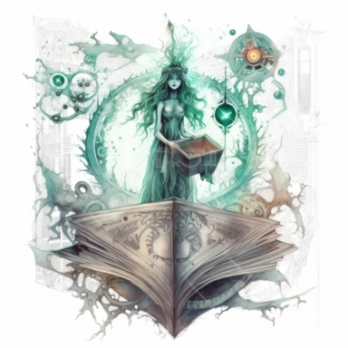 witch magical book , in the style of mystic mechanisms ,pencil art illustrations, Isolated white background, reimagined by industrial light and magic, lith printing, illusory images, watercolor clipart, very subtle emerald tones, , ,