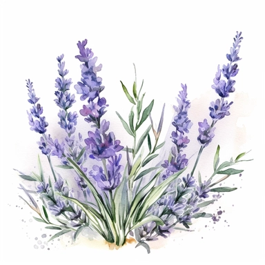 Watercolor Lavender Garden Clipart, lavender boarder