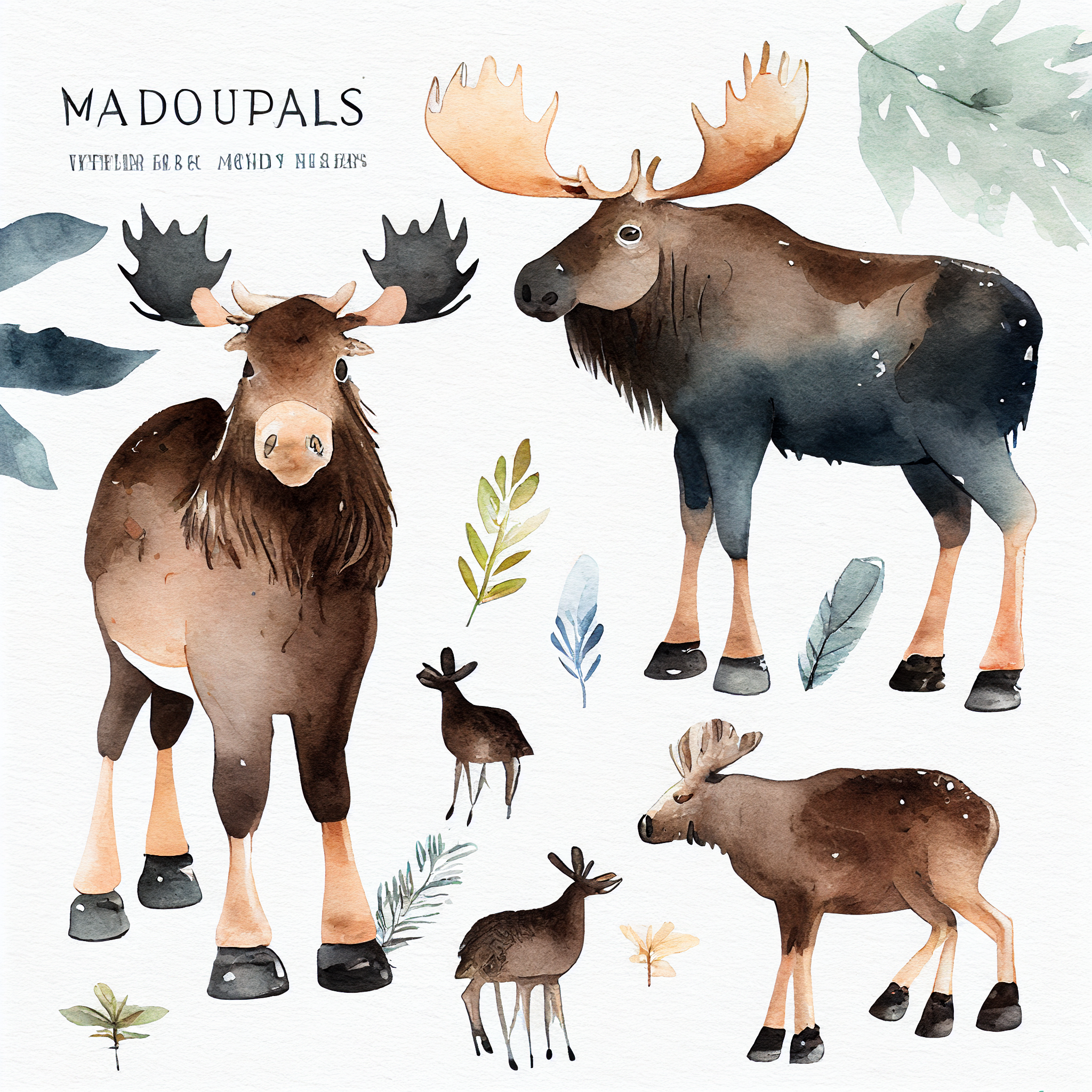 cute moose cliparts