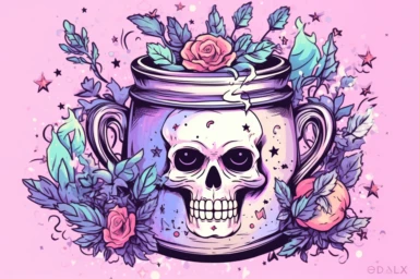 image of high pot clipart with marijuana leaf and herb design, in the style of pastel goth, magical creatures, rough clusters, glitter and diamond dust, heavy outlines, medical themes, cluj school
