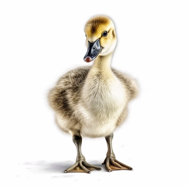 goose safari baby animal photorealistic clipart,on white background