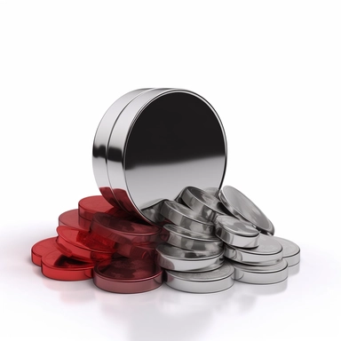 3d model of motivation bonus, black+red+silver+purple, clipart, white background