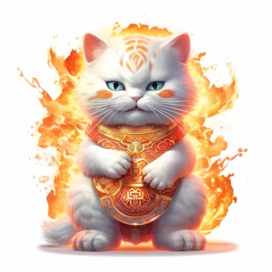 a realistic looking maneki neko cat, hyper-detailed, with ornamentation, cinematic, beautiful lightning, FKAA, TXAA, RTX on a white background as clipart