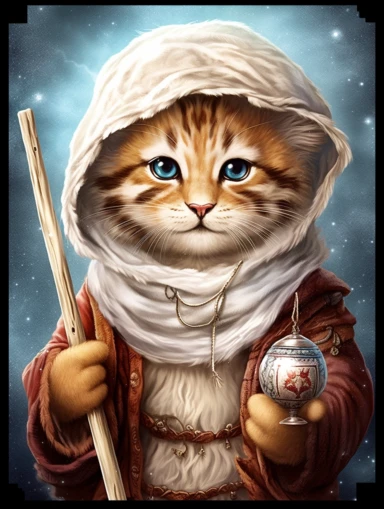tarot card with tiger Cub as Jedi master, clipart png, WHITE BACKGROUND, photorealistic, painting, watercolor, 8k, ultra details,