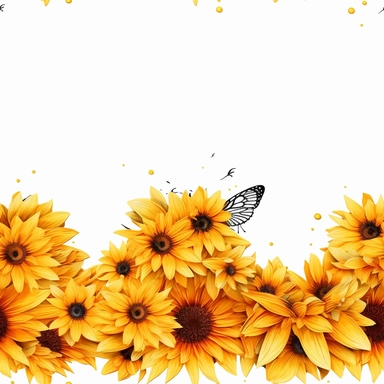 in the shape of heart, watercolor detailed clipart sunflower, high contrast realistic butterfly, clean lines, hard edges, no shadow, clean edges, centered on white background