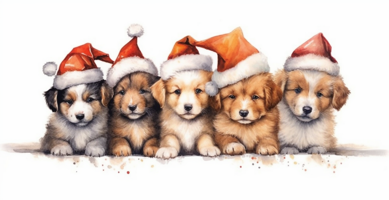 christmas puppy cliparts