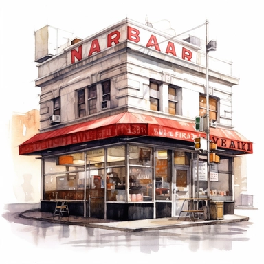 clipart de cafeteria de nueva york, acuarela, 16k, hiper minimalista, megapixel, full color, super detailed,insanely detailed and intricate, ultra detallado