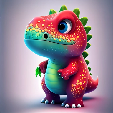 baby red fat dinosaurus with a fat belly, big sparkling eyes (complete shape, not cut), on a white background, hand draw Illustration clipart, 4K, extremely detailed, detail to every pixel
