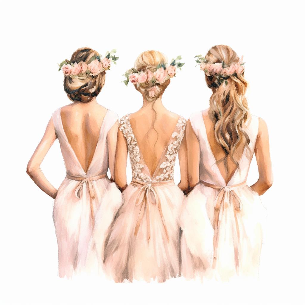 bridesmaid dress cliparts