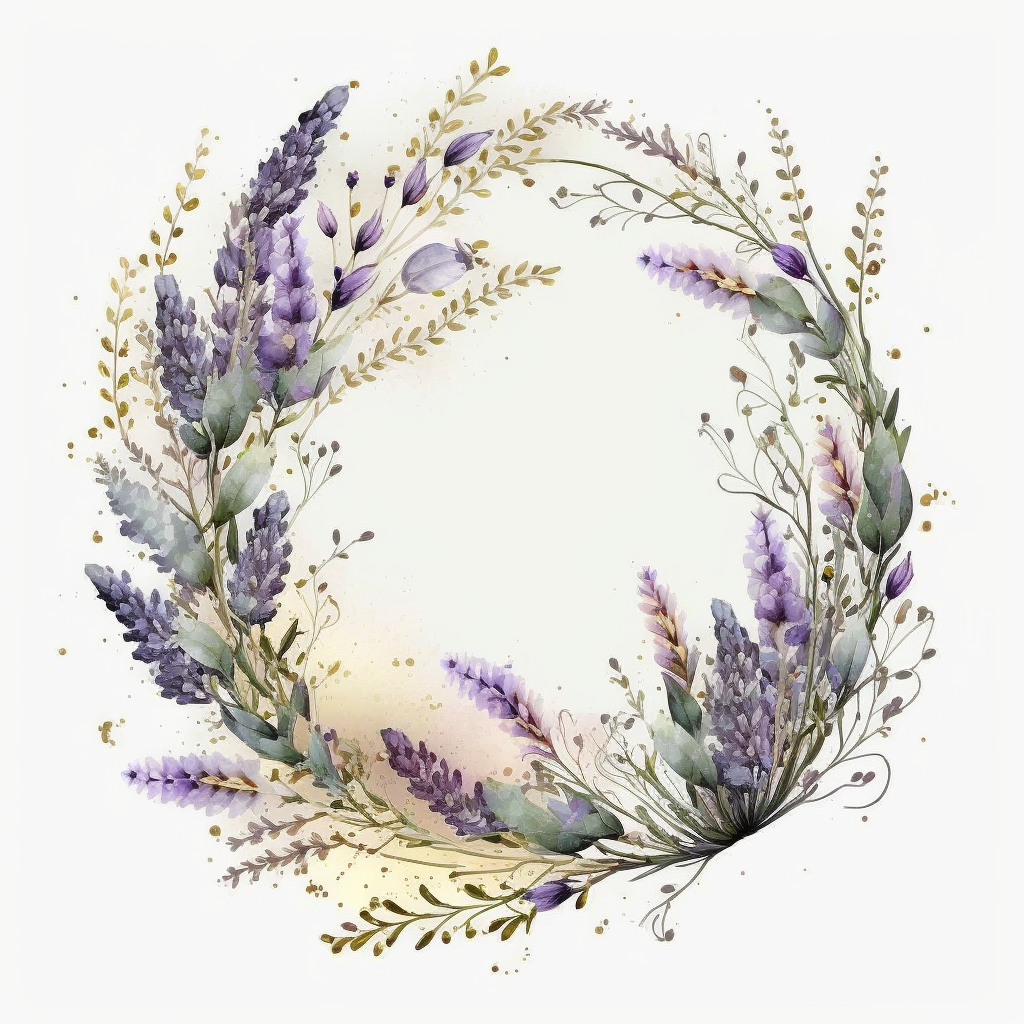 lavender wreath cliparts
