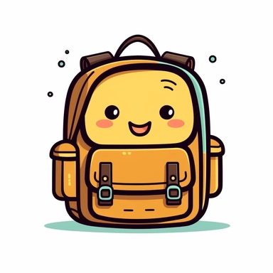 Inject a dose of charm and creativity into your designs with a captivating cartoon-style clipart of a school bag on a clean white background. Envision a lively and personified school bag, exuding a friendly and approachable vibe. The bag can have adorable facial features, animated expressions, and even tiny arms and legs, giving it a playful and whimsical appearance. The colors of the bag can be vibrant or pastel, reflecting a youthful and cheerful atmosphere. Against the white background, the c