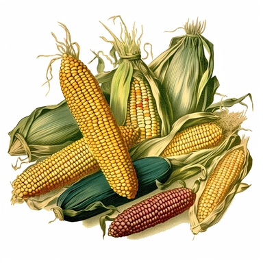 vintage corn, clipart, non-overlapping,