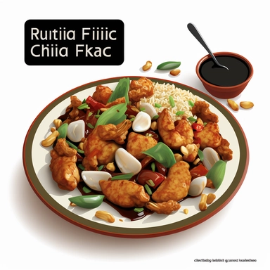 clipart Kung Pao Chicken Chinese food, white background