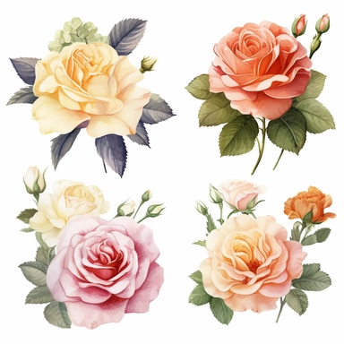 Roses Floral Bouquets clipart
