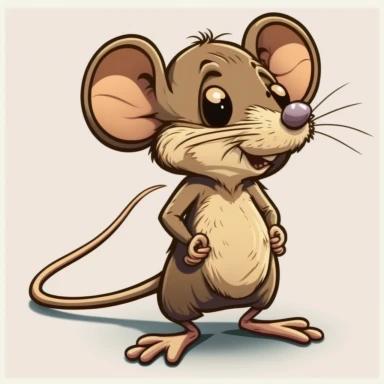 a little rat mouse with long tail in a good mood, full body disney style, clipart, vector art, without background, very detailed, super sharp, clean drawing, high quality, bold outlined