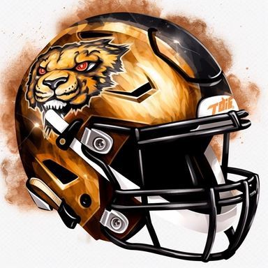 clip art, american football helmet with logo of tiger on it
