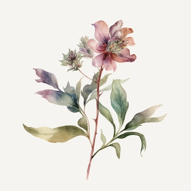 watercolor, a piece of botanical item clipart, faded barely visible color
