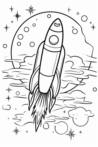 meteor , clipart style of coloring book for children, super simple, thick, clear, lines, black and white, white background