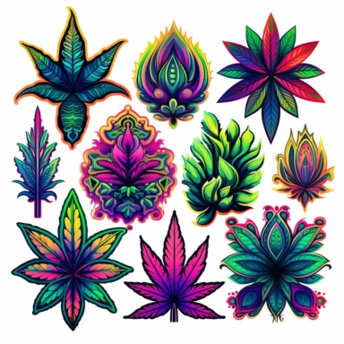 Embark on a mind-bending journey with a psychedelic cannabis clipart collection that merges vibrant colors, intricate patterns, and the iconic cannabis leaf. Visualize a captivating assortment of cannabis-themed clipart, infused with psychedelic aesthetics. Each clipart image showcases the distinctive shape of the cannabis leaf adorned with mesmerizing patterns, vivid colors, and trippy elements. Let the psychedelic colors burst forth, creating an explosion of vibrant hues that evoke a sense of 