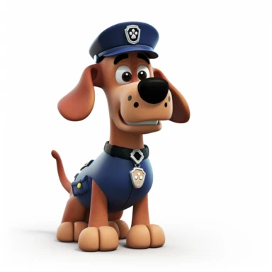 claymation dog police officer clipart, hd, on a white background, spaced out,