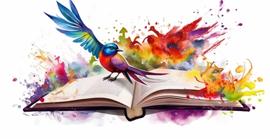 Adorable open watercolour book, magic birds flying out, vivid colours, watercolor clipart, white background, I can’t believe how beautiful this is
