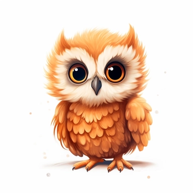 baby owl cute clipart, owl art, owl clipart, owl images, cute owl, cute animal clipart, fantasy clipart, isolated on white background, no text, hdr, 8k