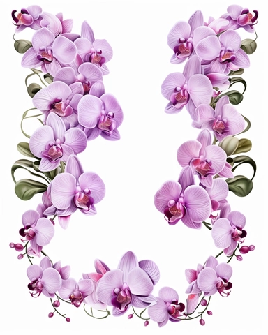 n the midst of your design journey, it's time to create eye-catching orchid border clipart that will add a touch of sophistication to the corners of invitations. Your task is to develop a versatile orchid clipart design, isolated on a clear white background. Consider the lines, shapes, and intricate details that make orchids unique. Embrace your artistic style, whether it's whimsical, realistic, or minimalist, and create a set of clipart elements that capture the essence of these enchanting flow