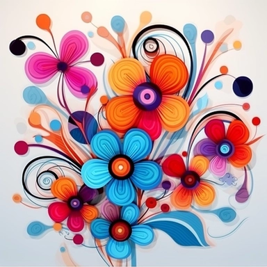 abstract flowers clip art