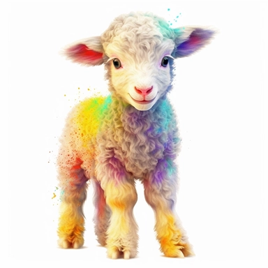 Clipart baby sheep, colorful