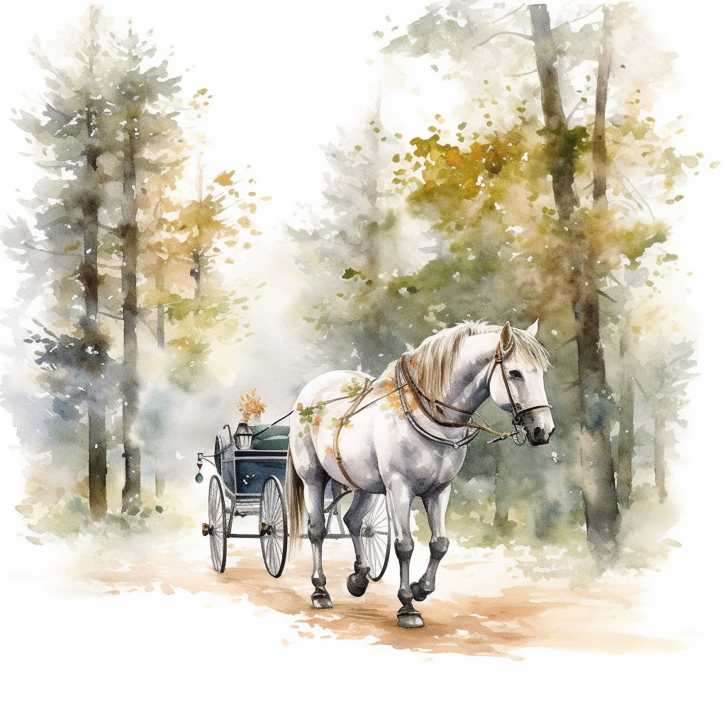 horse and carriage clipart