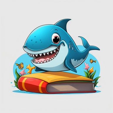 baby shark for kids walt disney style, 4k, quality, detailed, clipart, clipart, sticker, cute, pastel colors, smile, black outline only, cartoon illustration black and white high contrast happy cartoon, cartoon style illustration, illustration of books for children