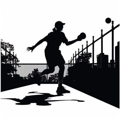 vector graphic of pickleball, pickleball paddle, pickleball court, sport, silhouette, black graphic, clipart, black and white, svg, white background