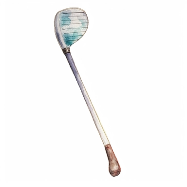 A watercolour hand drawn one golf bat clipart