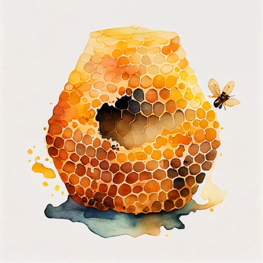 soft watercolor clip art of a bee hive