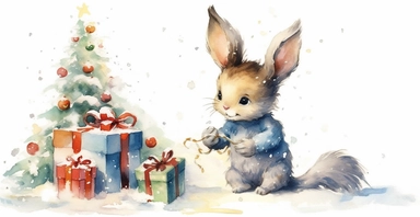 Adorable Christmas scene, clipart, disney animation style, watercolor, white background, I can’t believe how beautiful this is