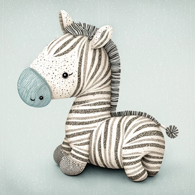 A cute baby zebra teddy soft toy , jellycat, stylised hand painted textures, stylized digital art, baby zebra, rough paper texture, baby zebra, highly detailed muted colors,watercolor texture, setteidreams colour design, finger blend shading, stippled walls,amazing textured brush strokes, illustrated in whimsical style, childrens book illustration, clipart style, white solid background , no watermark, remove watermark, no text, remove text, no writing, remove writing
