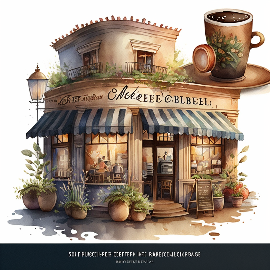 watercolour traditional style beautiful coffee shop beautifully detailed  tradition style coffee shop,png image,high resolution,300 dpi,graphic  clipart,computer graphics - Clip Art Library