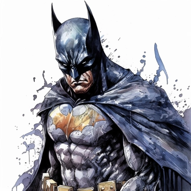 watercolor clipart Batman , Neal Adams