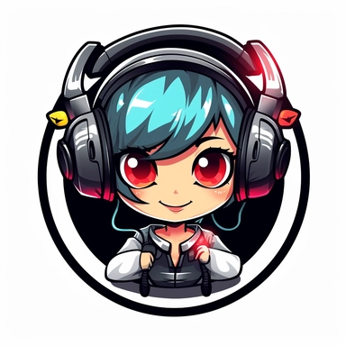 adorable simple cyberpunk Dj clipart, white background, adobe illustrator vector