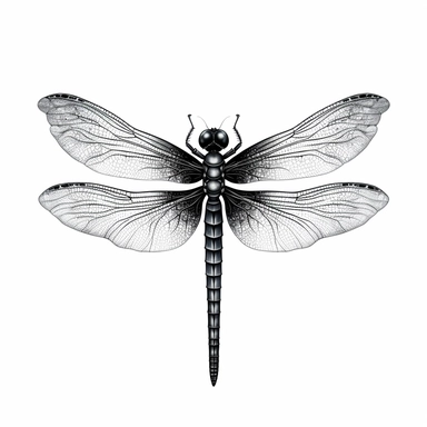black dragonfly clipart, white background
