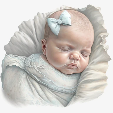 clipart, no background, newborn baby, pastel