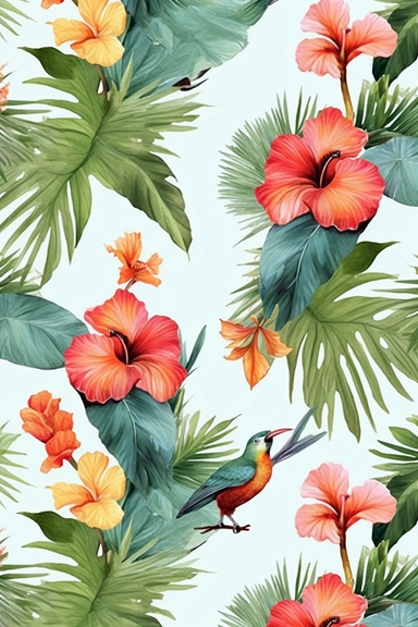 Watercolor flower, various color of hibiscus floral garden Bouquets PNG Clipart, wedding digital wildflower green leaves herbs Lisima, tropical birds