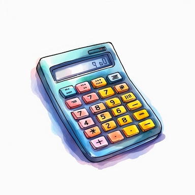 a single clipart image png graphic of a Realistic Painting Watercolor Clipart School Calculator PNG Illustration