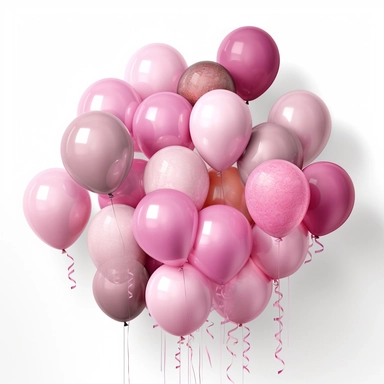 clipart bundle of different shades of pink balloons, white background
