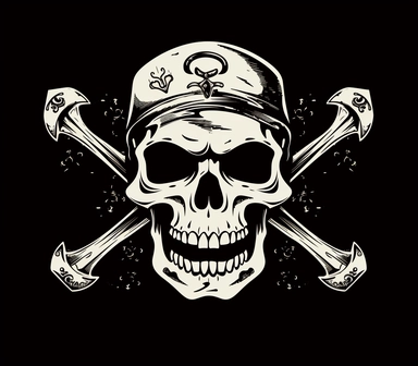 vector on white, skull and crossbones clipart, Lineart, pixar